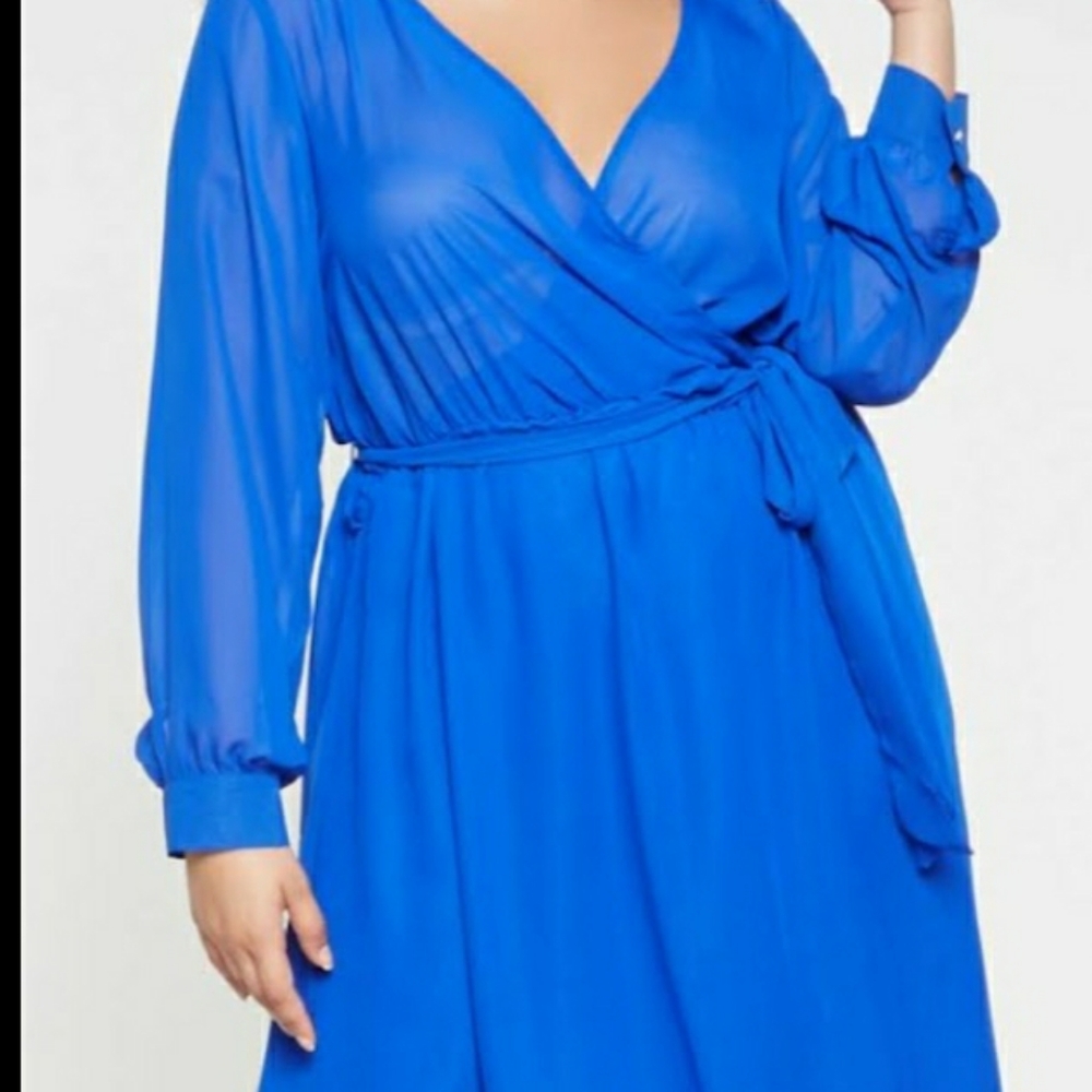 Faux wrap maxi dress